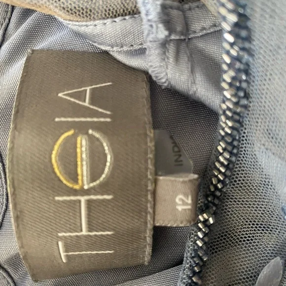 Theia Blue Embellished Maxi Dress - Picture 3 of 6